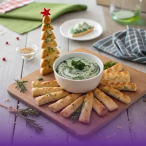 Christmas Tree Spinach Dip Breadsticks (1)