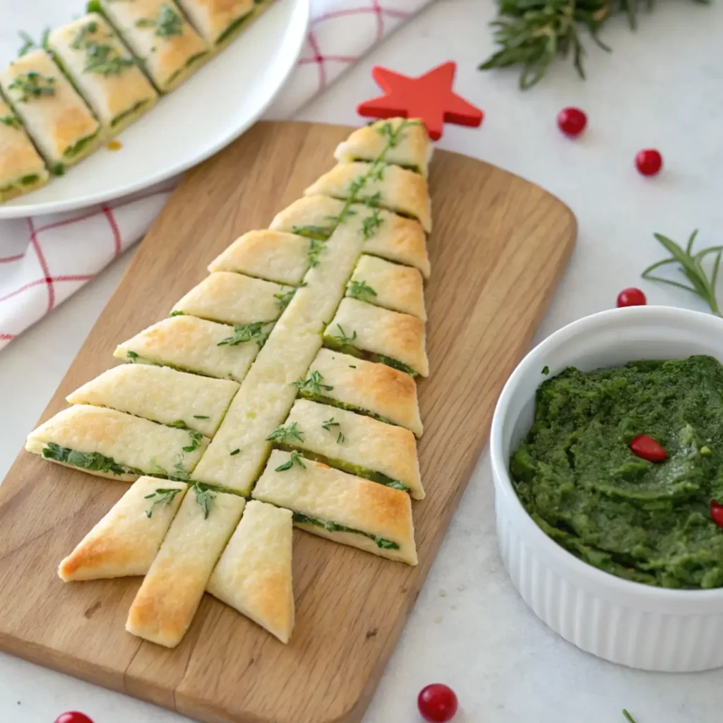 Christmas Tree Spinach Dip Breadsticks4