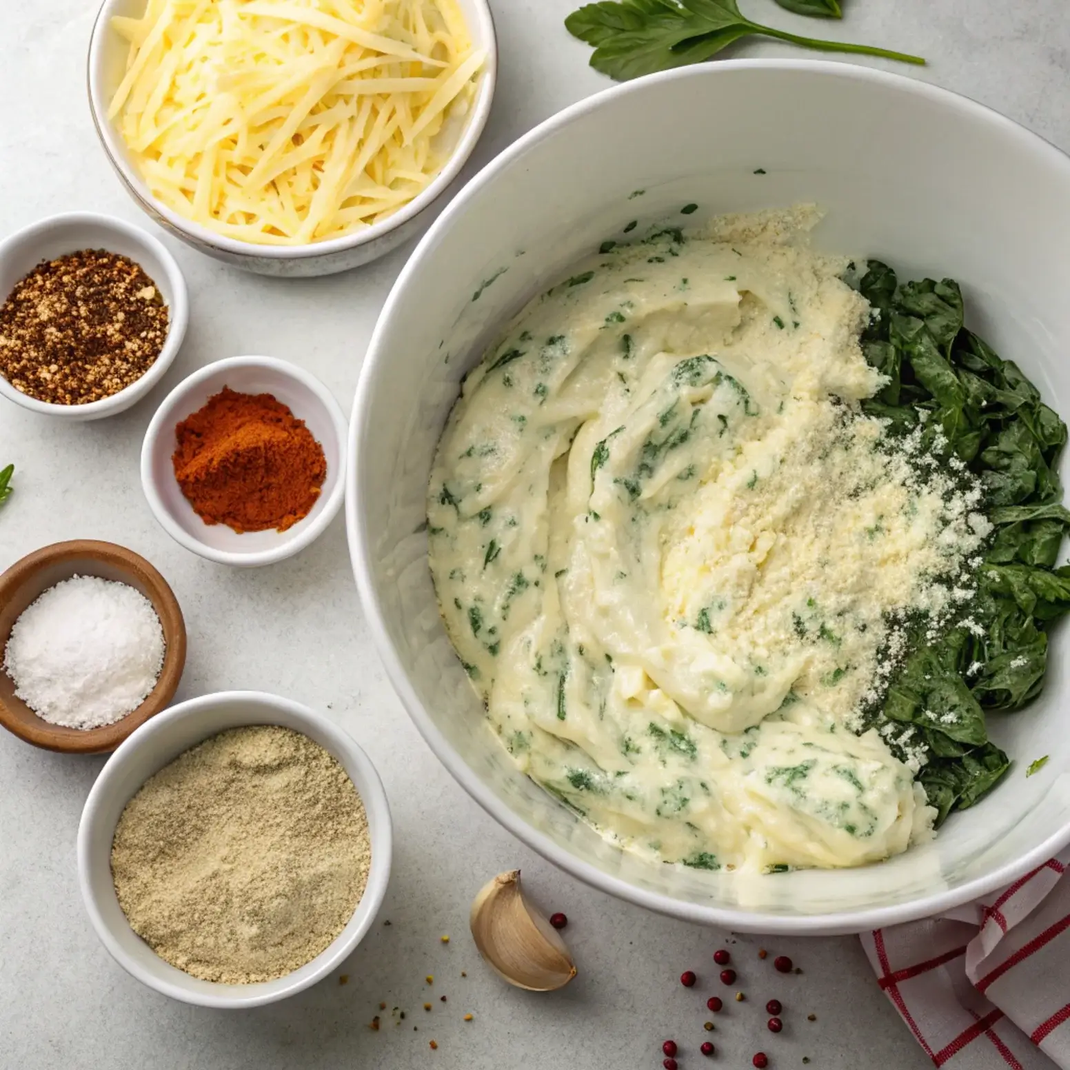 Step1 Christmas Tree Spinach Dip Breadsticks