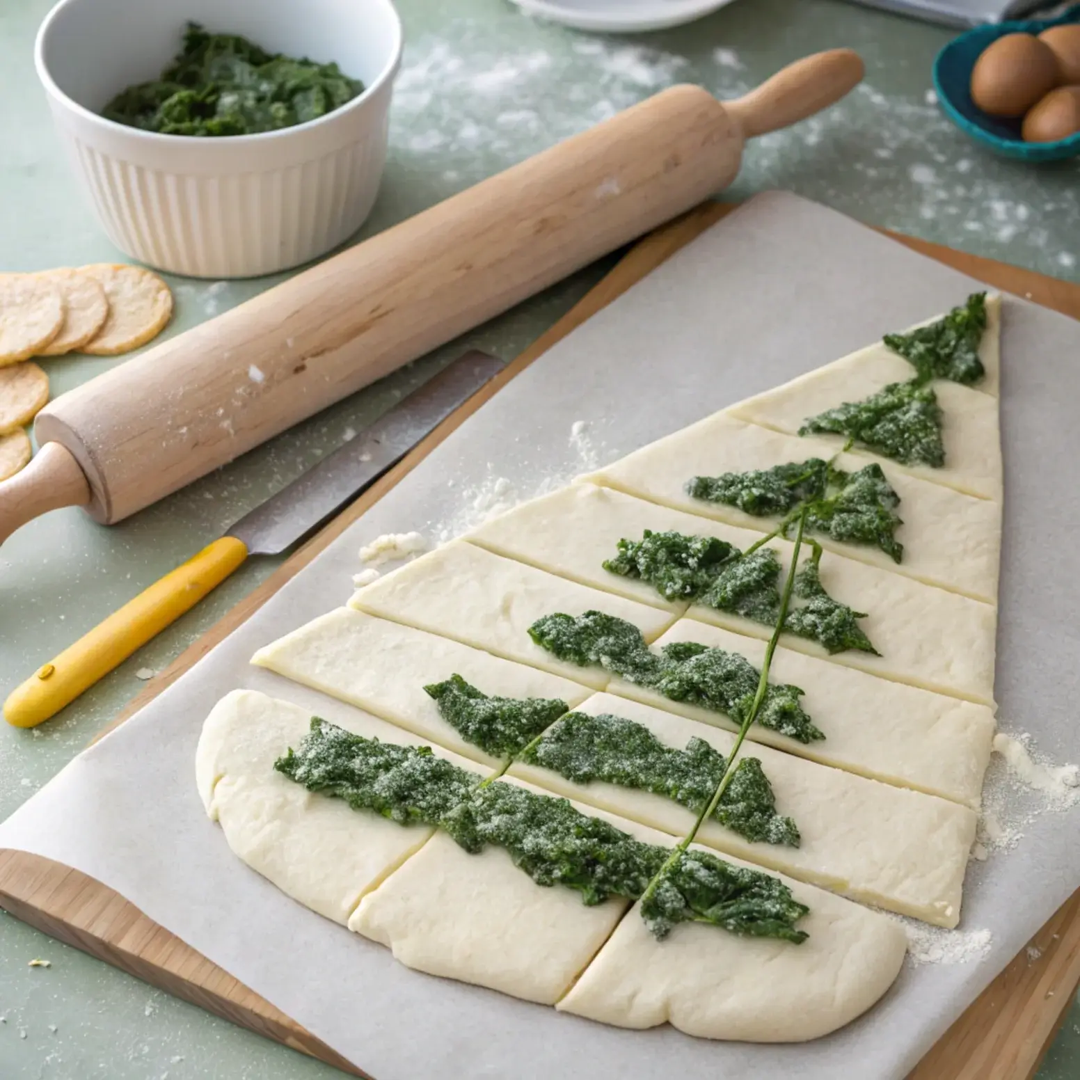 Step4 Christmas Tree Spinach Dip Breadsticks