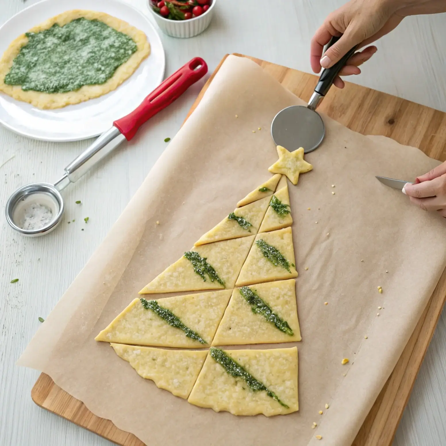 Step5 Christmas Tree Spinach Dip Breadsticks